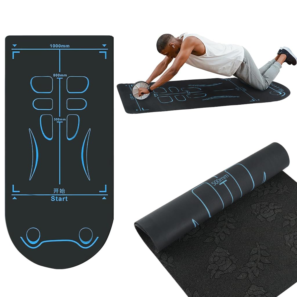 Proberos Silent Mat for Ab Roller Wheel EVA Anti-slip Fitness Mat with Distance Guide Lines Exercise Mat Abs Training Mat Knee Mat Yoga Mat Fitness Mat, 140cmx56cm Proberos Silent Mat for Ab Roller Wheel EVA Anti-slip Fitness Mat with Distance Guide Lines Exercise Mat Abs Training Mat Knee Mat Yoga Mat Fitness Mat, 140cmx56cm